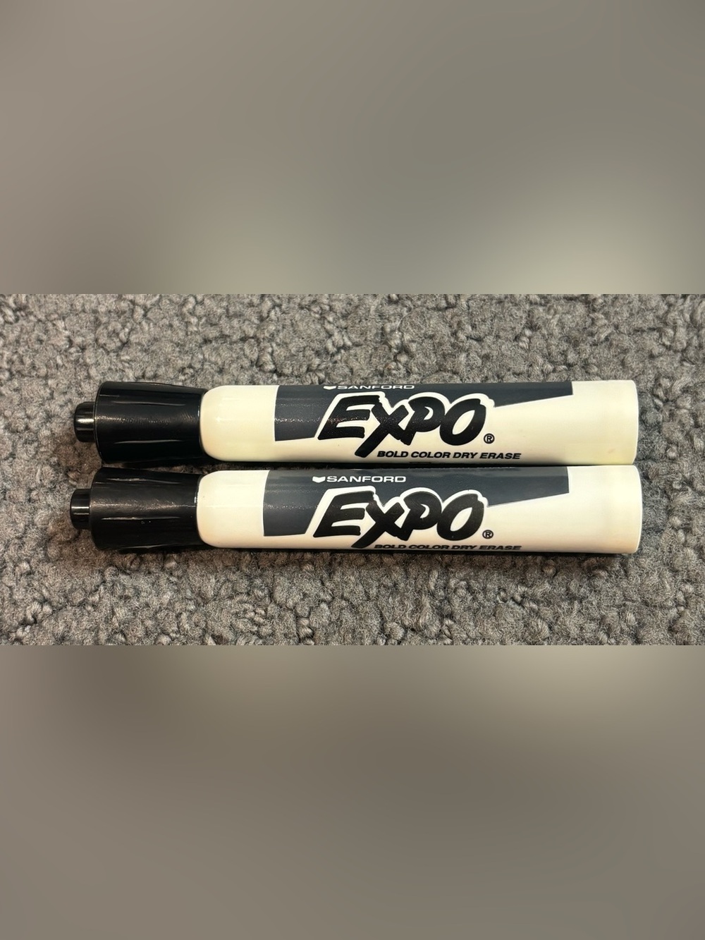 Lot of 2 Vintage Sanford Expo Dry Erase Markers Original Bold Color Black